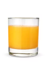 Fotobehang Glass of orange juice isolated on white. © Kuzmick