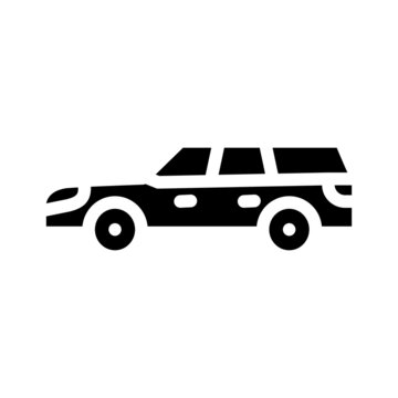 station wagon estate car glyph icon vector. station wagon estate car sign. isolated contour symbol black illustration