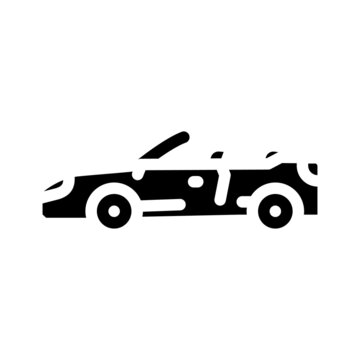 convertible cabriolet car glyph icon vector. convertible cabriolet car sign. isolated contour symbol black illustration