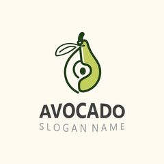 Avocado fresh fruit logo design creative ilustration template