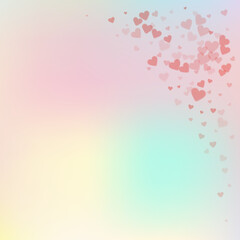 Red heart love confettis. Valentine's day corner q