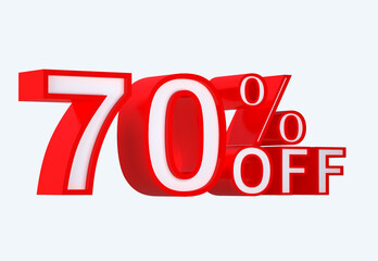 70 Percent off 3d Sign on White Background, Special Offer 70% Discount Tag, Sale Up to 70 Percent Off,big offer, Sale, Special Offer Label, Sticker, Tag, Banner, Advertising, offer Icon 