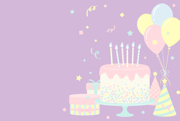 festive vector background with birthday party icons for banners, cards, flyers, social media wallpapers, etc.