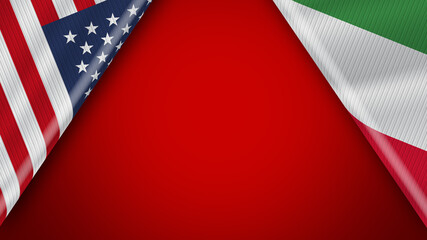 Italy and USA United States of America Flags – 3D Illustration © MotionCenter