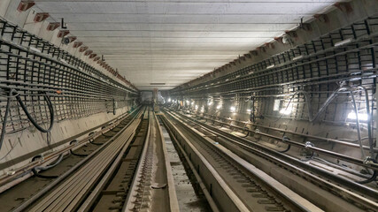 View of the metro tunnel under construction