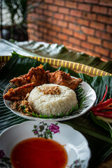 Chicken Glutinous Rice also known as Pulut Ayam. Normally eaten with fried chicken.