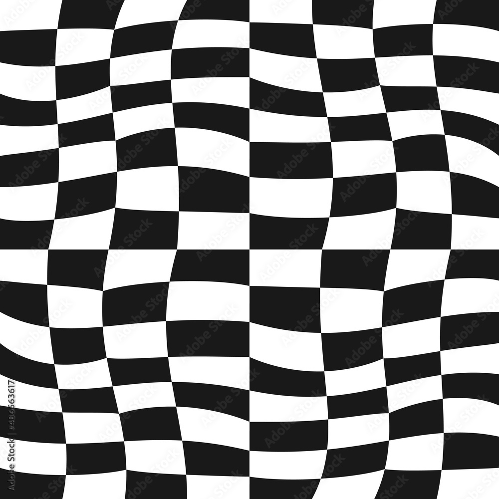 Poster race flag wavy wallpaper or pattern. vector seamless squares.