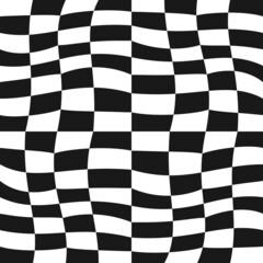 Race flag wavy wallpaper or pattern. Vector seamless squares.