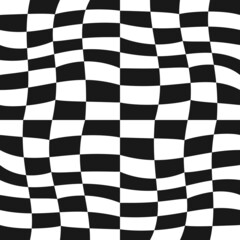 Race flag wavy wallpaper or pattern. Vector seamless squares.