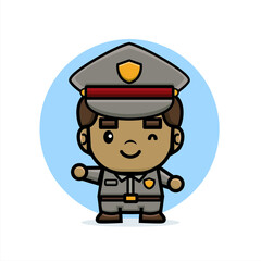 cartoon cute police smile