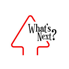 What's next sign on white background	