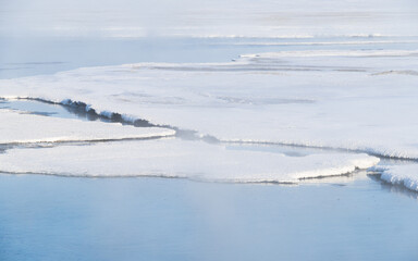 water in the snow