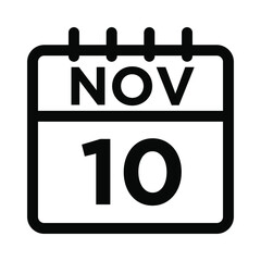 11- Nov - 10 Line Icon