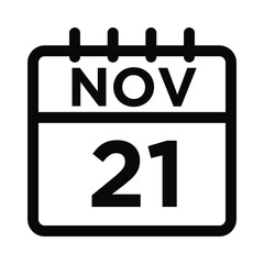 11- Nov - 21 Line Icon