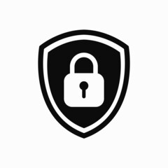 Lock shield icon symbol sign emblem. Padlock icon. Vector clipart illustration