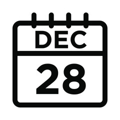 12- Dec - 28 Line Icon