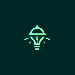 Lamp Restaurant Logo. Food Icon. Food Logo