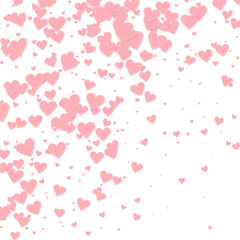 Pink heart love confettis. Valentine's day gradien