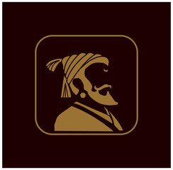 Chatrapati Shivaji Maharaj face icon. Shiviji icon vector.