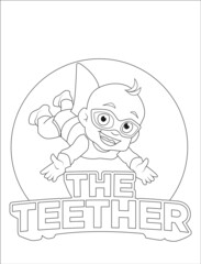 Baby superhero coloring page for kids
