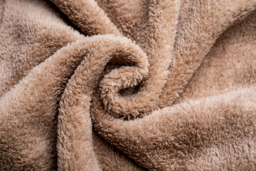 Fototapeta na wymiar Autumn and winter coral fleece fabric background