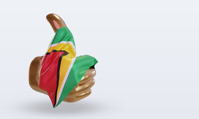 3d thumb Guyana flag rendering left view