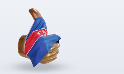 3d thumb North Korea flag rendering left view