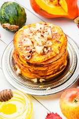 Appetizing homemade pancakes.