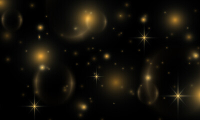 Shiny gold dust vector glitter, circles. Bright decorations for the background. Vector illustration.