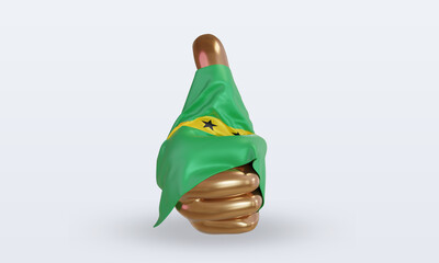 3d thumb Sao Tome and Principe flag rendering front view