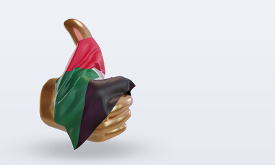 3d thumb Sudan flag rendering left view