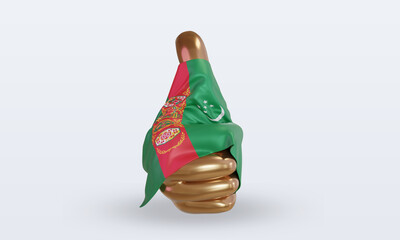 3d thumb Turkmenistan flag rendering front view