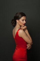 Naklejka premium Beauty portrait of woman. Gorgeous sensual attractive pretty brunette model