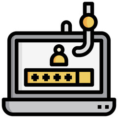 PHISHING filled outline icon,linear,outline,graphic,illustration