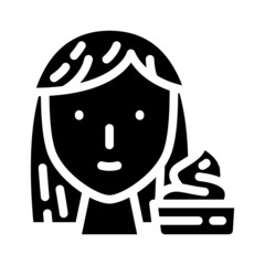 cream cosmetology treatment glyph icon vector. cream cosmetology treatment sign. isolated contour symbol black illustration