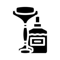 roller face massager glyph icon vector. roller face massager sign. isolated contour symbol black illustration