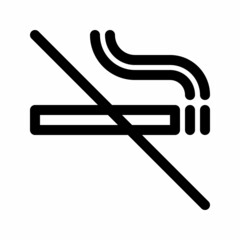 No smoking line icon. Smoking forbidden warning sign. Editable stroke. Vector graphics