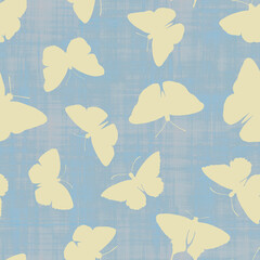 Seamless pattern with butterflies, watercolor illustration. seamless botanical pattern. Template design for, textile, interior, clothing, wallpaper, wrapping paper, packaging, print.