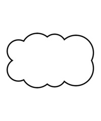 Cloud, outline cloud shape illustration, speech bubble, outline cloud, cloud vector, cloud symbol, cloud icon
