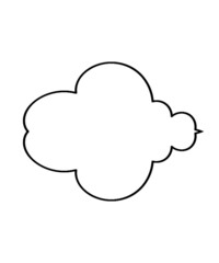 Cloud, outline cloud shape illustration, speech bubble, outline cloud, cloud vector, cloud symbol, cloud icon