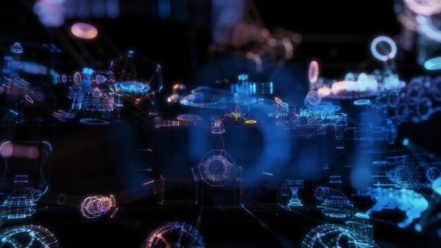 Particle hologram of Mars rover