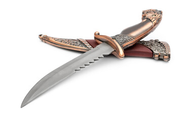 Dagger With scabbard isolated on a white background.