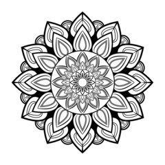 Mandala background circle design with black white color