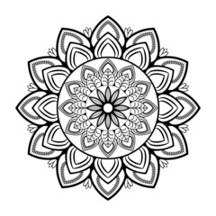 Mandala background circle design with black white color