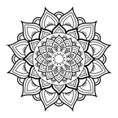 Mandala background circle design with black white color