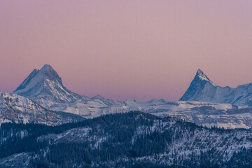 Fototapeta na wymiar Mountains in winter swiss alps