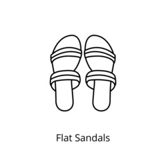 Flat Sandals icon in vector. Logotype