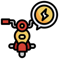 ELECTRIC VEHICLE filled outline icon,linear,outline,graphic,illustration