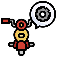 GEAR filled outline icon,linear,outline,graphic,illustration