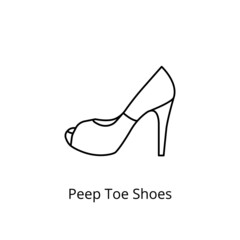 Peep toe Shoes icon in vector. Logotype